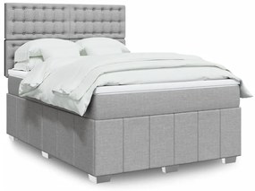 vidaXL Pat continental, gri deschis, 140x200 cm, material textil