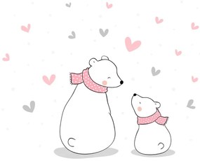 Autocolant de perete pentru copii Ambiance Family Cubs, 90 x 60 cm