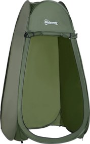 Outsunny Cort de Duș Pop Up Impermeabil cu Intrare cu Fermoar, 100x100x185 cm, Verde | Aosom Romania
