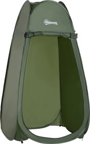 Outsunny Cort de Duș Pop Up Impermeabil cu Intrare cu Fermoar, 100x100x185 cm, Verde | Aosom Romania