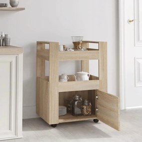 Carucior de bucatarie stejar sonoma 60x45x80 cm lemn prelucrat Stejar sonoma