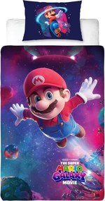 Lenjerie de pat 3D MARIO GALAXY colorata, 100% bumbac Dimensiune lenjerie de pat: 70 x 80 cm | 140 x 200 cm