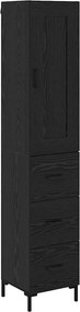 vidaXL Bufet cu sertar Stejar Negru 34,5 x 34 x 180 cm Lemn compozit