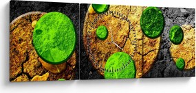 Tablou abstract - Bilă (cu ceas) (90x30 cm)