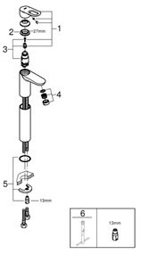 GROHE 23764000 - Baterie lavoar BAULOOP DN 15, crom lucios