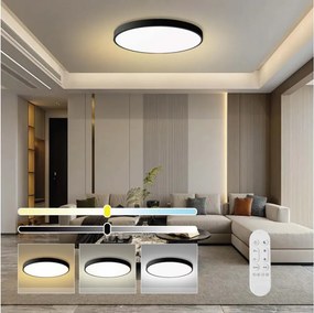 Immax NEO 07314L-LED Plafonieră dimabilă SEMPLICI 128W/230V Ø100 cm Wi-FiTuya negru + telecomandă