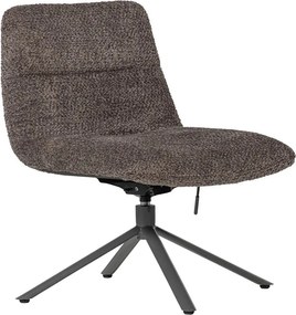 Fotoliu maro pivotant cu tapițerie din țesătură bouclé Soren – WOOOD