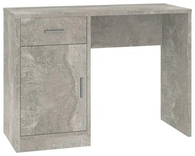 342654 vidaXL Birou cu sertar și dulap, gri beton 100x40x73 cm lemn prelucrat
