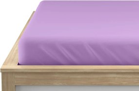 Cearsaf din microfibra cu elastic, culoare lila, 90 x 200 cm