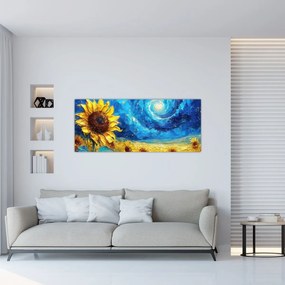 Tablou - Pictura floarea-soarelui (120x50 cm)