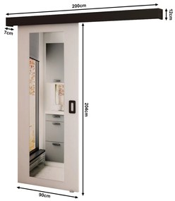 Uși culisante 90 cm Bethany II (alb mat + negru mat). 1043489