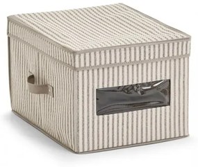 Cutie pentru depozitare cu manere, din pasla, Stripes Lid Bej, L39,5xl30xH25 cm