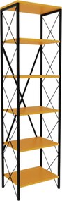 Etajera SUADIYE, galben/negru, PAL melaminat/metal, 50x30x180 cm
