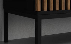 Dulap lemn masiv Sia Negru, 185 × 60 × 200 cm