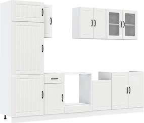 vidaXL Set dulap de bucătărie din 8 piese „Lucca” Lemn prelucrat alb