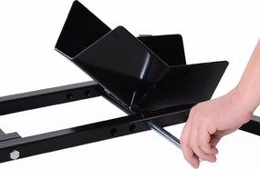 HOMCOM Suport pentru Motocicletă Reglabil pe 3 Nivele, Sistem de Blocare Roți Motocicletă în Metal cu Găuri, 60x55x43 cm, Negru
