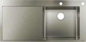 Chiuveta bucatarie Hansgrohe S71 inox 104.5x51 cm picurator dreapta cu orificiu buton control