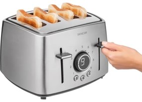 Sencor - Prăjitor de pâine cu 4 fante, 1600 W/230 V, crom mat