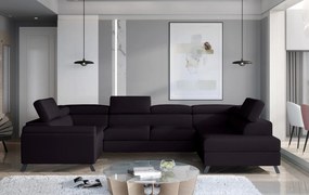 Colțar lemn masiv Formă U Extensibil Amira Personalizabil, 336 × 200 × 92 cm - Matt Velvet 99, Dreapta