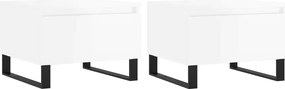 vidaXL Mese de cafea 2 buc. alb extralucios 50x46x35 cm lemn compozit