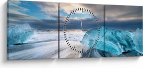 Tablou - Plaja Diamond Beach (cu ceas) (90x30 cm)