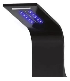 Verona Black Panel duș, oțel inoxidabil, cu termostat, iluminat cu led