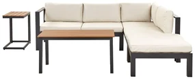 Set mobilier de grădină Mesza (Negru + bej). 1081375