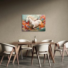 Tablou pe sticlă - Pictura unui cal (70x50 cm)