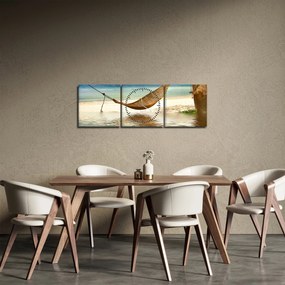 Tablou - Relax la plajă (cu ceas) (90x30 cm)