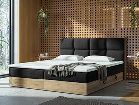 Pat matrimonial Boxspring 180 cm Bolondra (stejar craft auriu + soro 100). 1051079