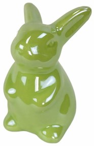 Iepuraș de Paște din ceramică Verde verde, 8 cm