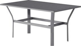 Outsunny Măsuță laterală din metal masă de balcon cu design cu lamele rezistentă la intemperii masă de cafea pentru grădină 91,5 x 55 x 45 cm Gri închis | Aosom Romania