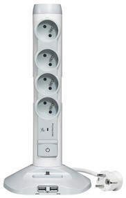 Stâlp de exterior cu prize 230V/16A, 4x2P+T + 3xUSB, 2M Legrand 50014