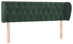 3117537 vidaXL Tăblie de pat cu aripioare verde închis 163x23x78/88 cm catifea