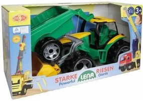 Tractor Lena cu cupă 60 cm și remorcă 45 cm