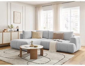 Colțar gri deschis extensibil/cu spațiu de depozitare (cu colț pe partea stângă/în formă de ”L”) Fuji – Bobochic Paris