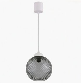 Brilagi - Lustru LED suspendat pe cablu RETRO GLASS 1x E27/60W/230V, Ø 18 cm, alb/gri fumuriu