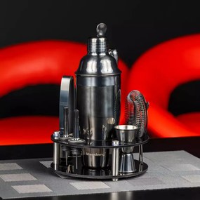 Set shaker cu accesorii Klausberg KB 7581, 10 buc, Stand, 720 ml, Grafit