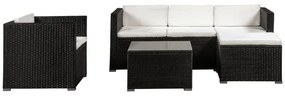Juskys Set ratan de gradina Punta Cana L - perne negre/crem
