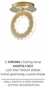 Lustra LED aplicata design modern Girona auriu