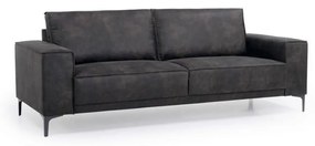Canapea gri antracit cu tapițerie din imitație de piele 224 cm Copenhagen – Scandic