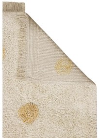 Covor pentru copii galben ocru/crem lavabil/țesut manual din bumbac 120x160 cm Hippy Dots Honey – Lorena Canals