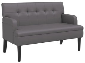 vidaXL Banchetă cu spătar, gri, 112x65,5x75 cm, piele ecologică