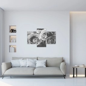Tablou - Trandafir,alb-negru (90x60 cm)