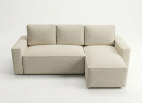 Coltar extensibil reversibil in L SMART BOUCLE 232x143 cm, crem