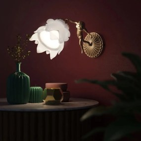 Aplica de perete din alama cu abajur din sticla Putti