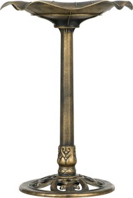 Outsunny Bain d'oiseaux Abreuvoir, mangeoire pour Oiseaux bassin forme frunză de lotus, dim. Ø 50 x 71H cm polipropilenă Bronz | Aosom Romania