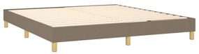 Pat box spring cu saltea, gri taupe, 160x200 cm material textil Gri taupe, 160 x 200 cm, Benzi orizontale