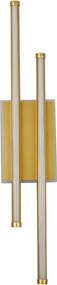 Aplică LED ERSTE Flame 30W Auriu 505x100x50mm, 2850lm, 3CCT Dimabilă, Corp Iluminat Perete Modern, Design Luxos, Ideală Living, Hol, Dormitor