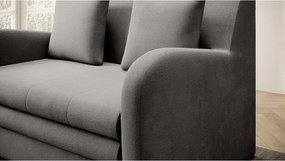 Canapea gri extensibilă cu tapițerie din catifea 130 cm Ario – ELTAP
